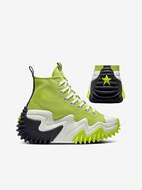 Neónovo zelené členkové tenisky Converse s platformou unisex