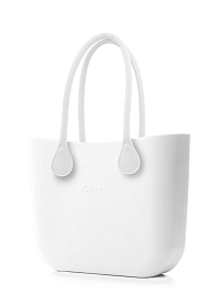 O bag  biela kabelka MINI Bianco s bielymi dlhými koženkovými rúčkami