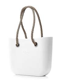 O bag  biela kabelka MINI Bianco s dlhými povrazmi natural