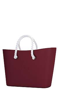 O bag bordová kabelka Urban Bordeaux s bielymi krátkymi povrazmi