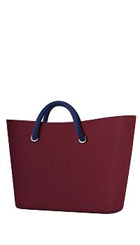 O bag  bordová Urban kabelka Bordeaux s tmavomodrými krátkymi lanovými rúčkami Navy