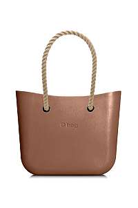 O bag kabelka MINI Bronzo s dlhými povrazmi natural