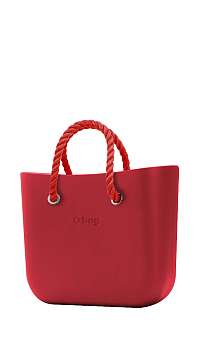 O bag  červená kabelka MINI Rosso s červenými krátkymi povrazmi