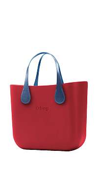 O bag  červená kabelka MINI Rosso s krátkymi koženkovými rúčkami Extra Slim Avio