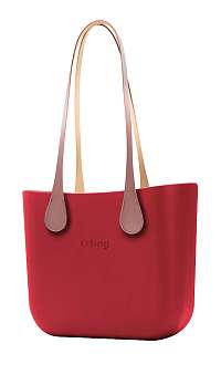 O bag  červené kabelka Rosso s dlhými koženkovými rúčkami Extra Slim Phard