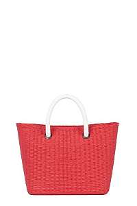O bag kabelka URBAN MINI Fragola s bielymi krátkymi povrazmi