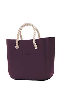 O bag kabelka MINI Melanzana s krátkymi povrazmi natural