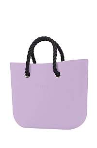 O bag  fialové kabelka MINI Orchidea s čiernymi krátkymi povrazmi