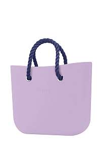 O bag  fialové kabelka MINI Orchidea s tmavo modrými krátkymi povrazmi