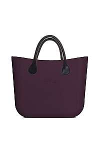 O bag kabelka MINI Melanzana s čiernymi krátkymi koženkovými rúčkami