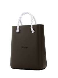 O bag hnedá kabelka O Chic Testa di Moro s bielymi krátkymi povrazmi