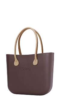 O bag kabelka Chocolate s dlhými koženkovými rúčkami natural