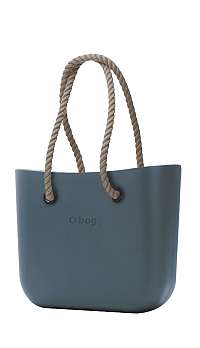 O bag kabelka azúrová Air Blue s natural povrazovými rúčkami