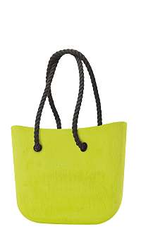 O bag kabelka Brush Lime s čiernymi dlhými povrazmi