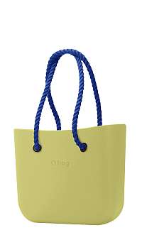 O bag kabelka Celery Green s tmavo modrými dlhými povrazmi