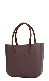 O bag kabelka Chocolate s hnedými dlhými koženkovými rúčkami