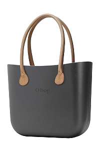 O bag kabelka Grafite s dlhými koženkovými rúčkami natural