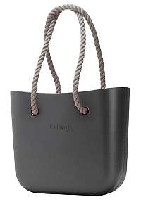 O bag kabelka Grafite s povrazovými rúčkami natural