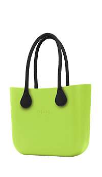 O bag kabelka Green Apple/Mela s čiernymi dlhými koženkovými rúčkami