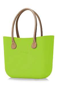 O bag kabelka Green Apple/Mela s dlhými koženkovými rúčkami natural