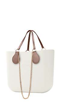 O bag kabelka Ivory s retiazkovými rúčkami a púdrovou koženkou
