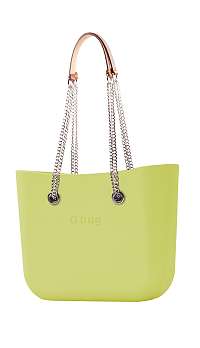 O bag  kabelka Lime s retiazkovými držadlami cuoio / Silver