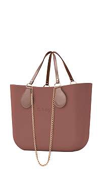 O bag kabelka Marsala s retiazkovými rúčkami a púdrovou koženkou