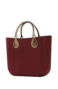 O bag kabelka MINI Bordeaux s krátkymi koženkovými rúčkami Bronzo
