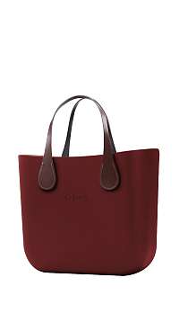 O bag kabelka MINI Bordeaux s krátkymi koženkovými rúčkami Extra Slim Marrone