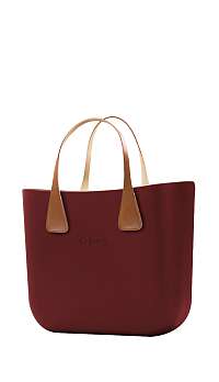 O bag kabelka MINI Bordeaux s krátkymi koženkovými rúčkami Extra Slim Naturale