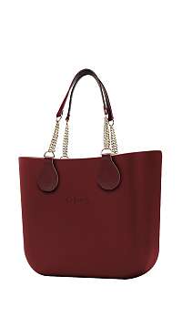 O bag kabelka MINI Bordeaux s krátkymi retiazkovými rúčkami Gold/Bordeaux