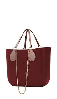 O bag kabelka MINI Bordeaux s retiazkovými rúčkami a púdrovou koženkou