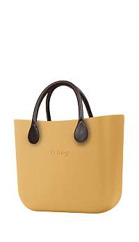O bag  kabelka MINI Caramello s hnedými krátkymi koženkovými rúčkami