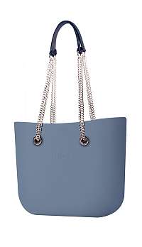 O bag  kabelka MINI Carta Zucchero s retiazkovými rúčkami s modrou koženkou