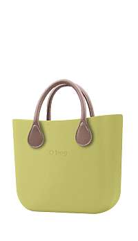 O bag kabelka MINI Celery Green s krátkou koženkou Tortora