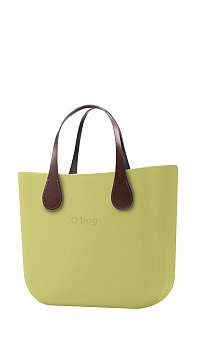 O bag kabelka MINI Celery Green s krátkymi koženkovými rúčkami Extra Slim Marrone