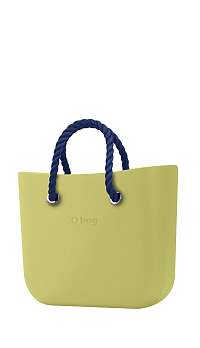 O bag kabelka MINI Celery Green s tmavomodrými krátkymi povrazmi