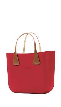 O bag kabelka MINI Ciliegia s krátkymi koženkovými rúčkami Extra Slim Naturale
