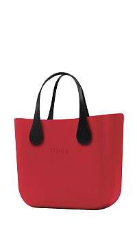 O bag kabelka MINI Ciliegio s krátkymi koženkovými rúčkami Extra Slim Nero