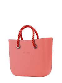 O bag kabelka MINI Corallo s červenými krátkymi povrazmi