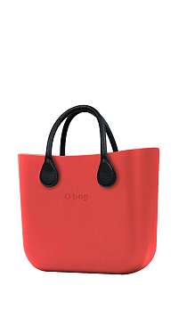 O bag kabelka MINI Fragola s čiernymi krátkymi koženkovými rúčkami