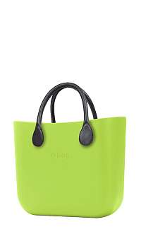 O bag kabelka MINI Green Apple/Mela s krátkymi Grafitte rúčkami
