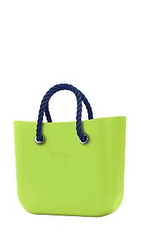 O bag kabelka MINI Green Apple/Mela s tmavomodrými krátkymi povrazmi