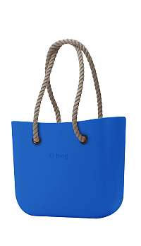 O bag  kabelka Mini Imperial Blue s dlhými povrazmi natural