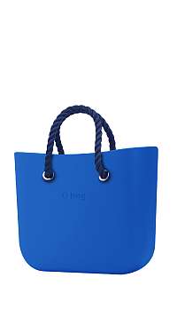 O bag  kabelka Mini Imperial Blue s tmavomodrými krátkymi povrazmi