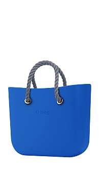 O bag  kabelka Mini Imperial Blue so sivými krátkymi povrazmi