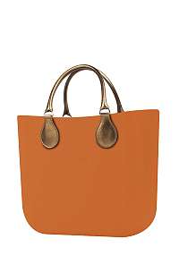 O bag kabelka MINI Mattone s krátkymi koženkovými rúčkami Bronzo