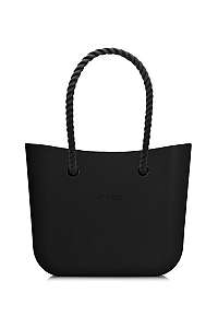 O bag kabelka MINI Nero s čiernymi dlhými povrazmi