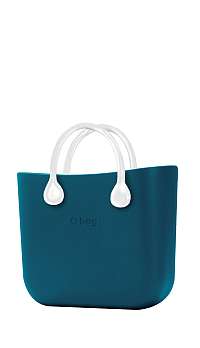 O bag kabelka MINI Ottanio s bielymi krátkymi koženkovými rúčkami