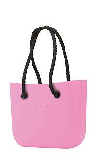 O bag kabelka MINI Pink s čiernymi dlhými povrazmi